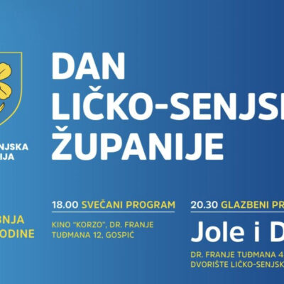 Ličko-senjska županija obilježava svoj dan uz bogat cjelodnevni program u Gospiću