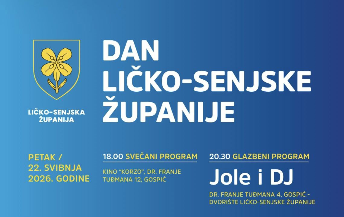 Ličko-senjska županija obilježava svoj dan uz bogat cjelodnevni program u Gospiću